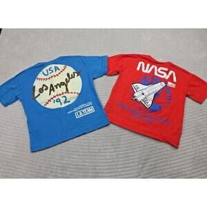 Zara Shirt Boys 6 Short Sleeve Tshirt NASA & Baseball